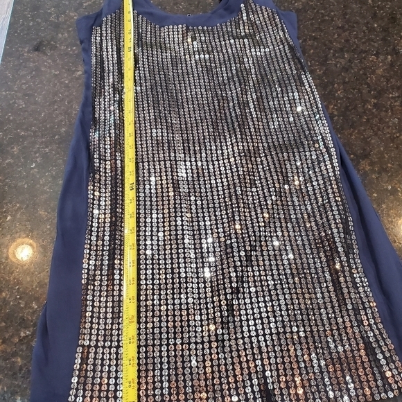 French Connection UK Style Blue Sequin Dress Sz 12 - Picture 14 of 15